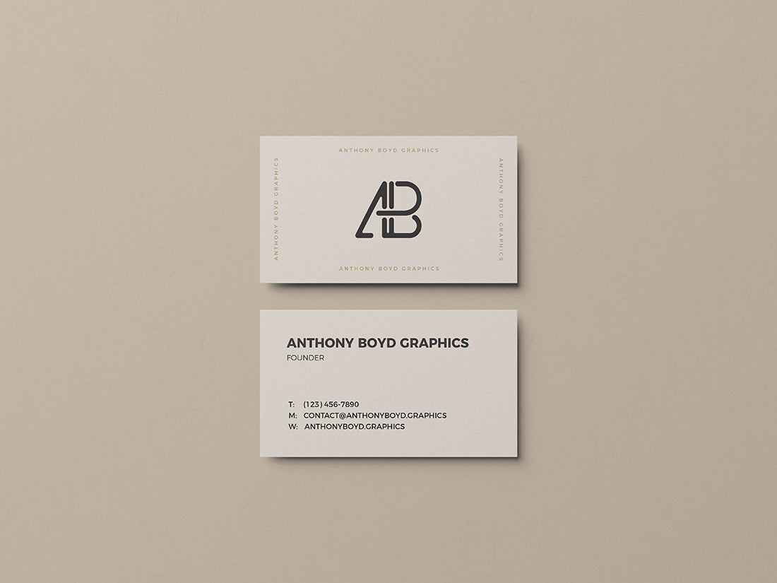 Free Creamy Business Card PSD Mockup