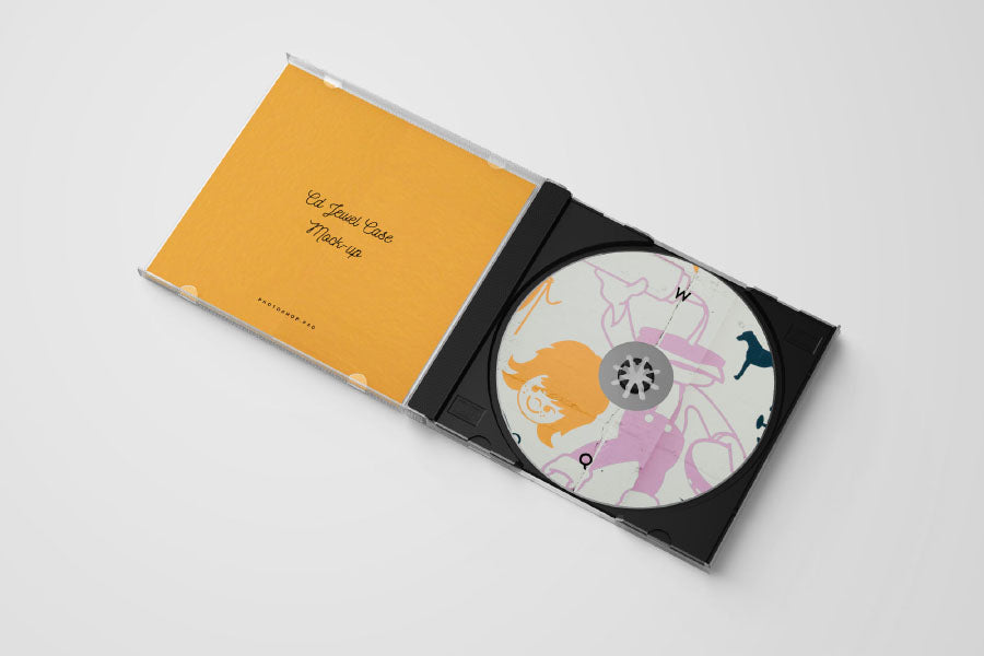 Free Clean CD Case PSD Mockup