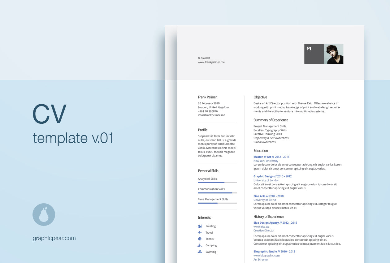 Free Modern CV and Resume Template in Illustrator (AI) Format