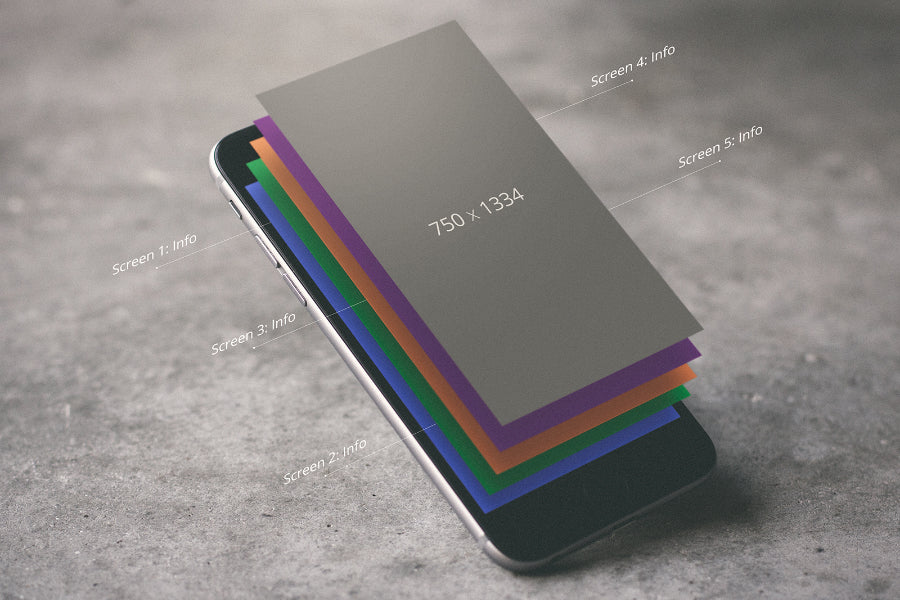 Free iPhone Floating Layers UI Mocku