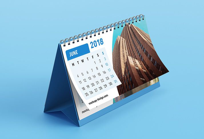 Free Clean Blank Desk Calendar Mockup