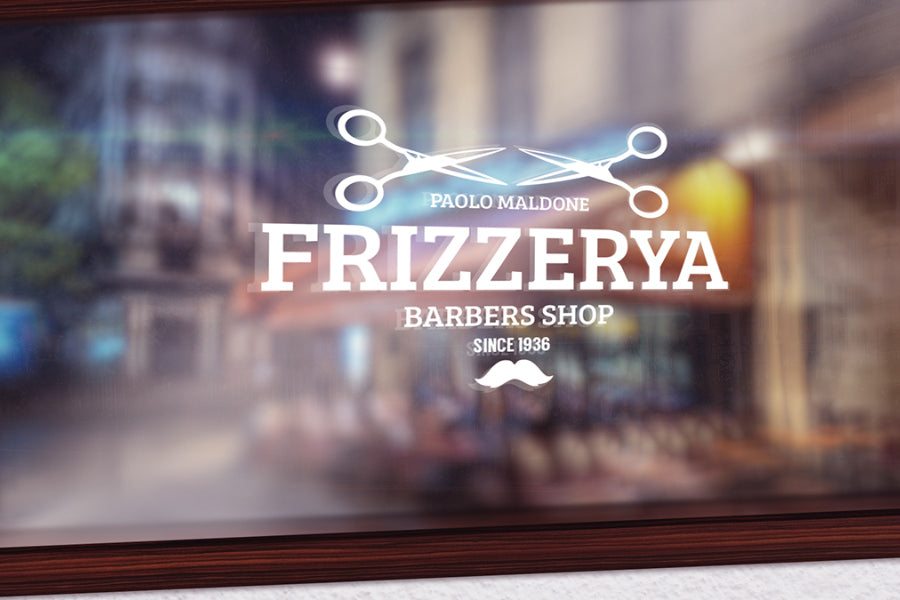 Free Display Business Logo Window Sign Mockup