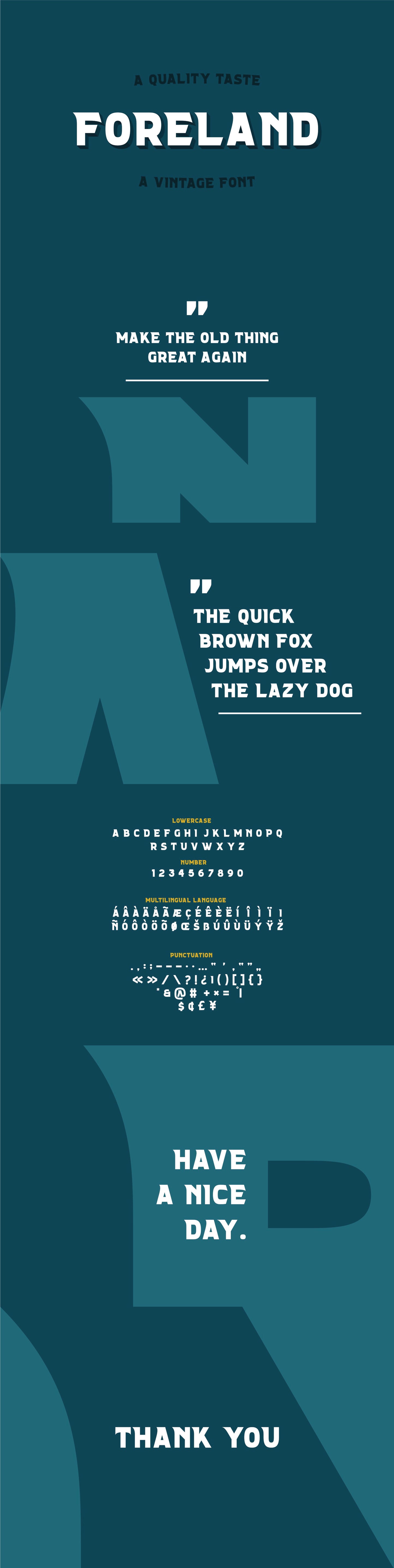 Free FORELAND - VINTAGE DISPLAY FONT