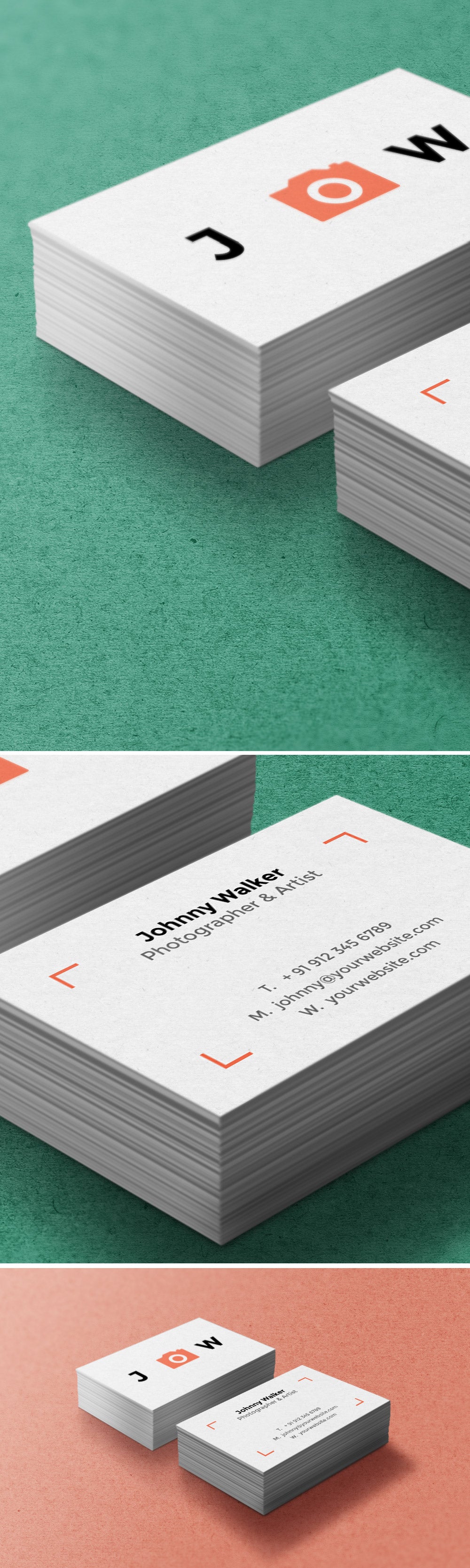 Free Close-Up Business Cards Mockups PSD
