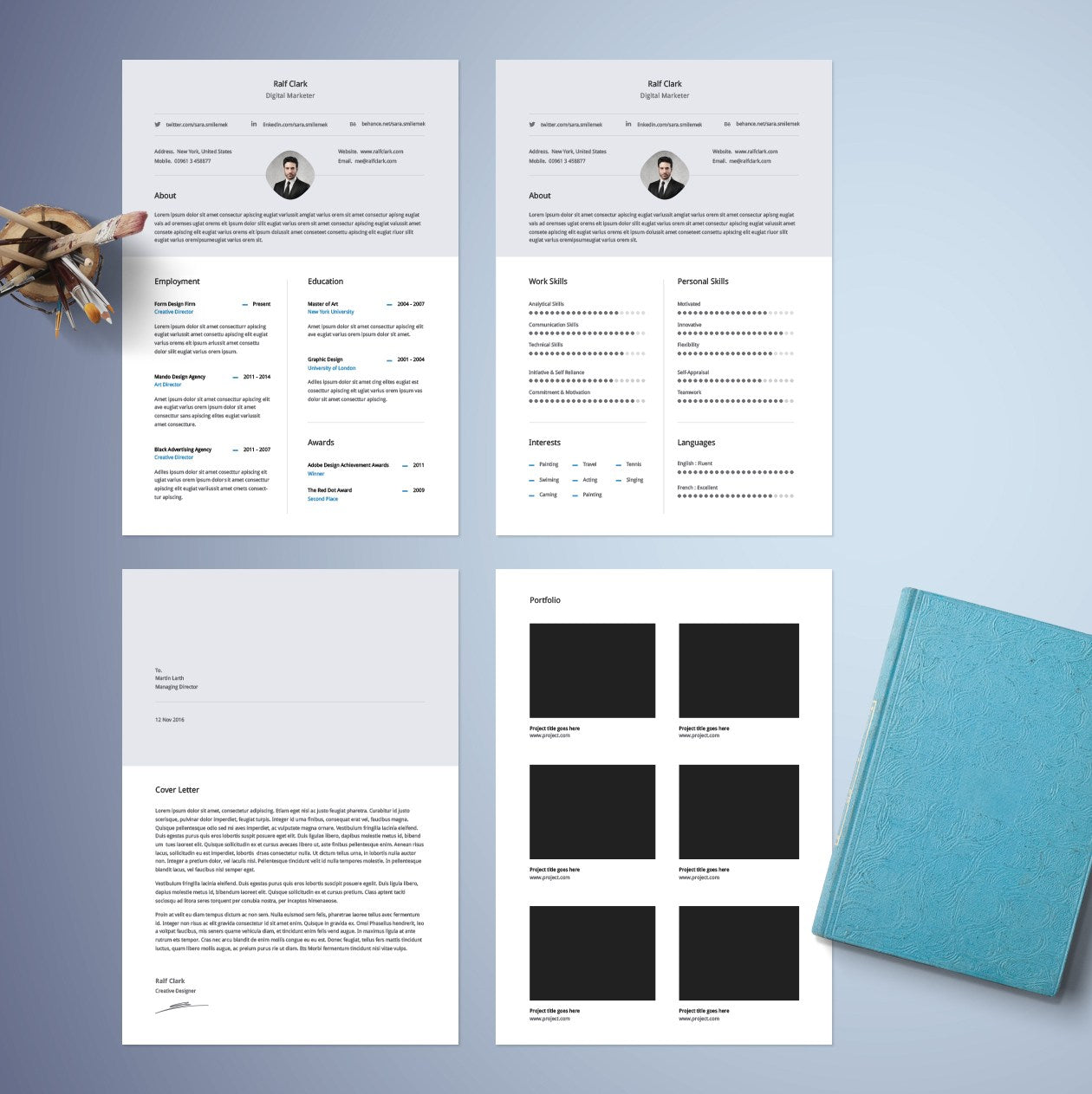 Free Classic Resume and CV Template for Illustrator (AI) Format