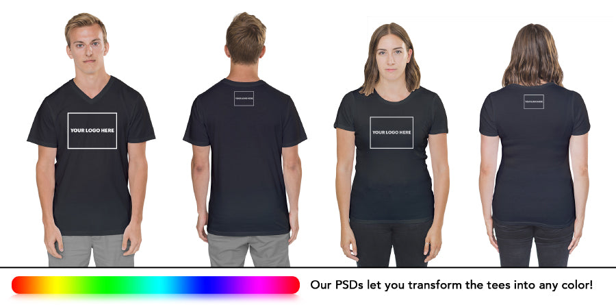 Free Clean White Photorealistic T-Shirt Template Men and Women