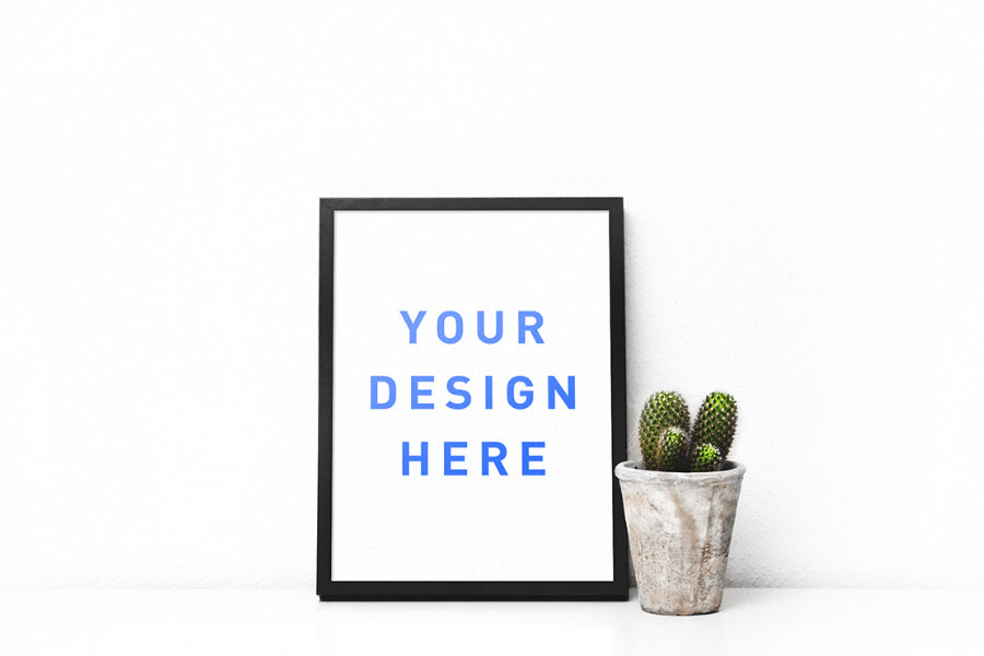 Free Ultra-Clean and White Poster Frame Mockup
