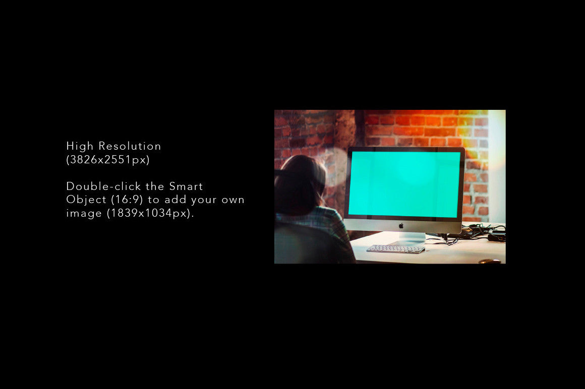 Free iMac 27-Inch Office Mockup