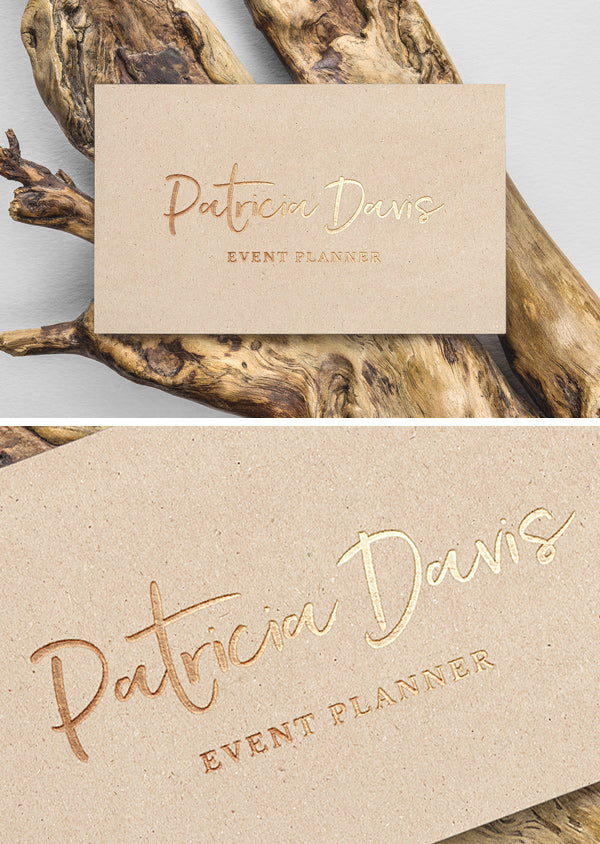 Free Gold Foil Business Card Mockup