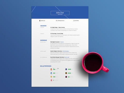 Free Clean Neat Resume CV Template in Illustrator (AI) Format