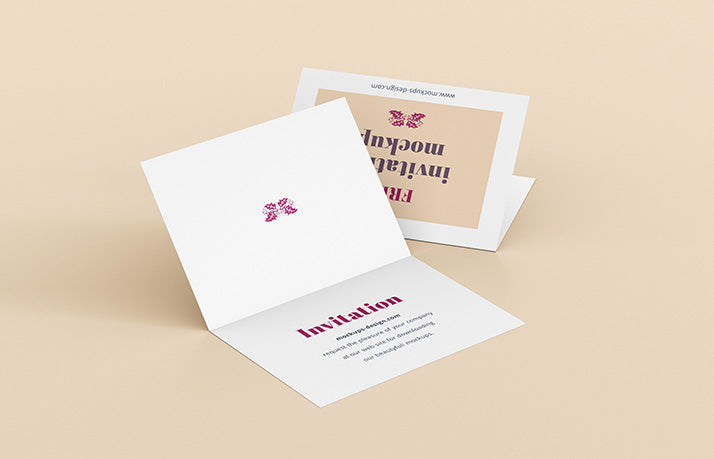 Free 4 x White Invitation Card Mockups