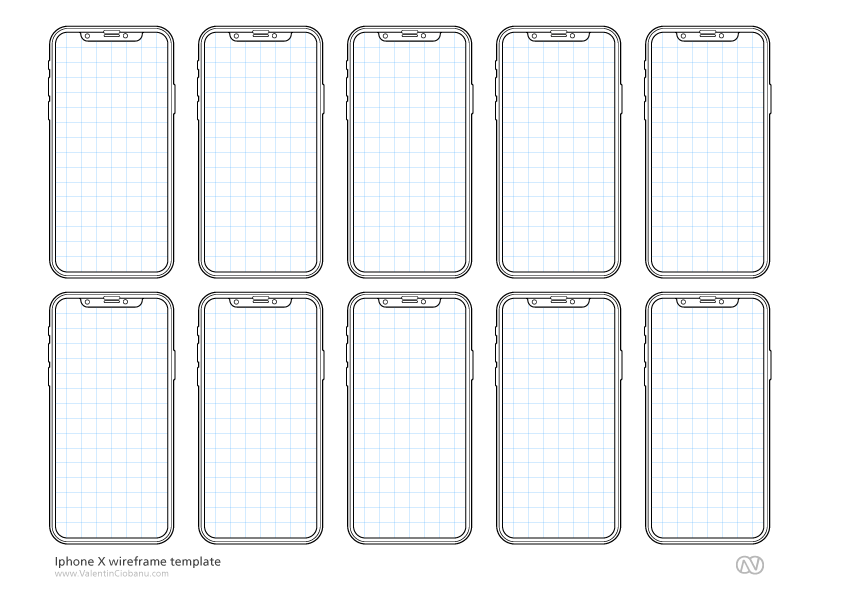Free IPhone X Wireframe Mockup Template CreativeBooster