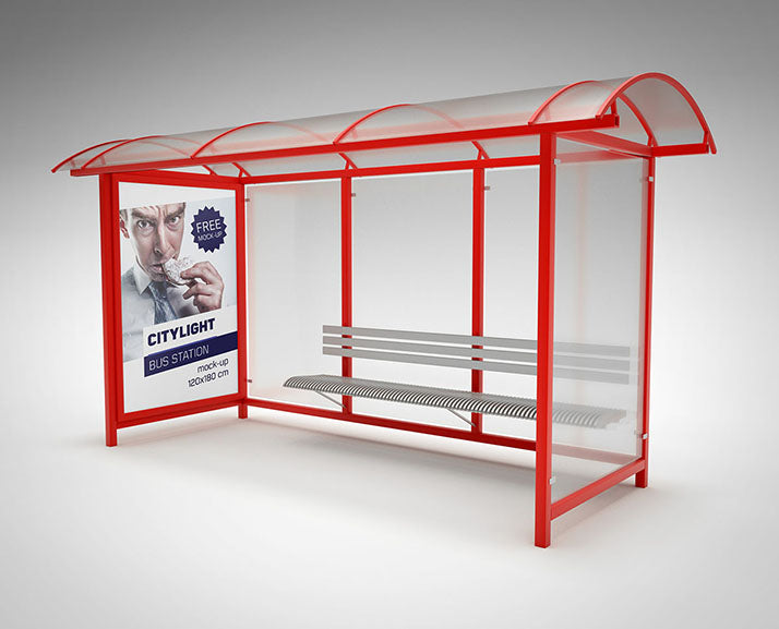 Free Clean Bus Station Mockup