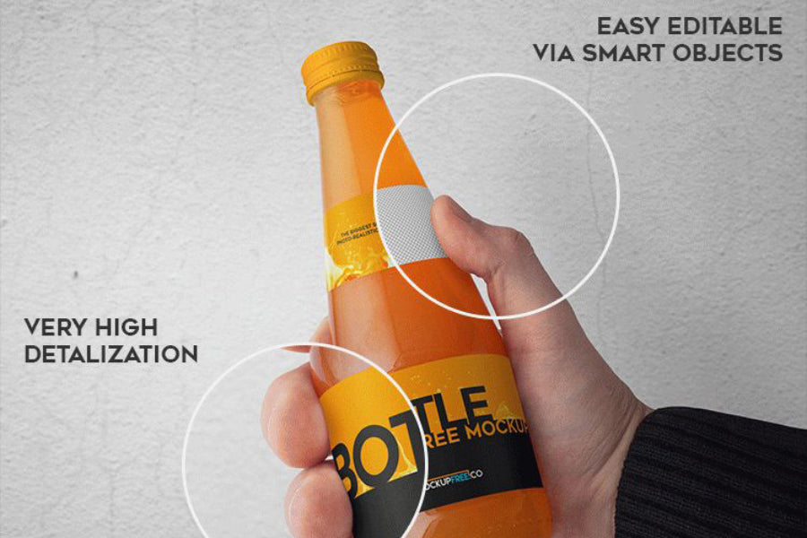 Free Juice Glass Bottle PSD Mockups