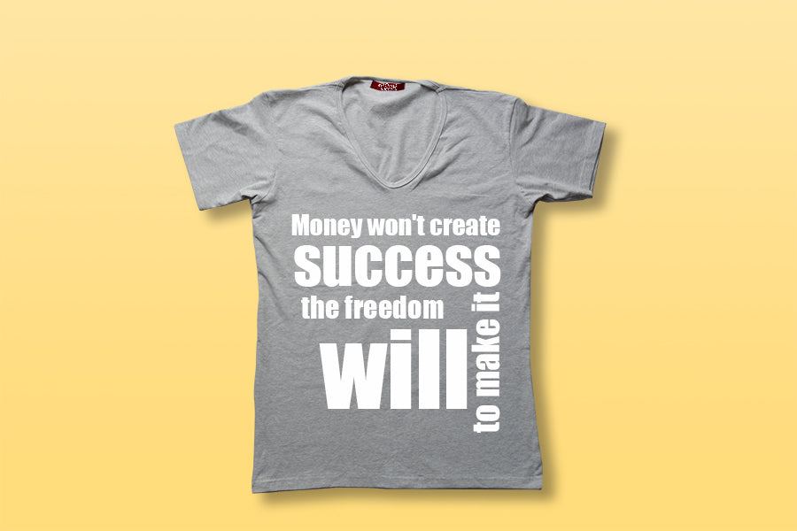 Free V-Neck Grey Shirt Mockup