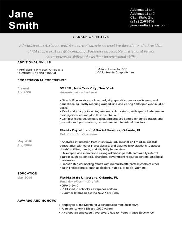 Free Creative Pantheon Resume Templates in Microsoft Word Format