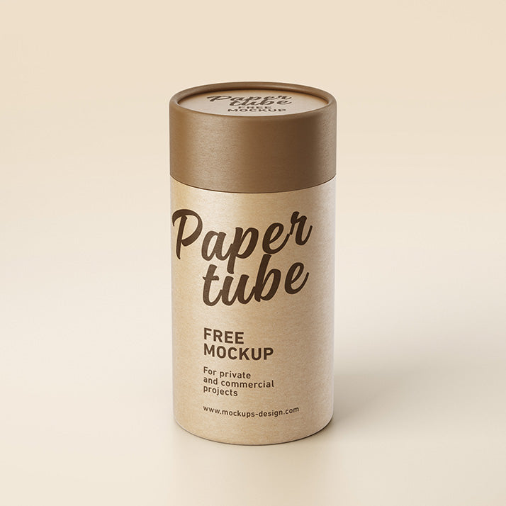 Free Cardboard Paper Tube Print Mockup
