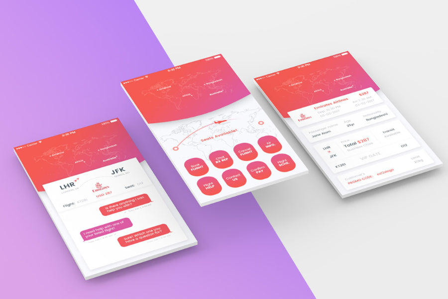 Free Mobile App Screens Mockup