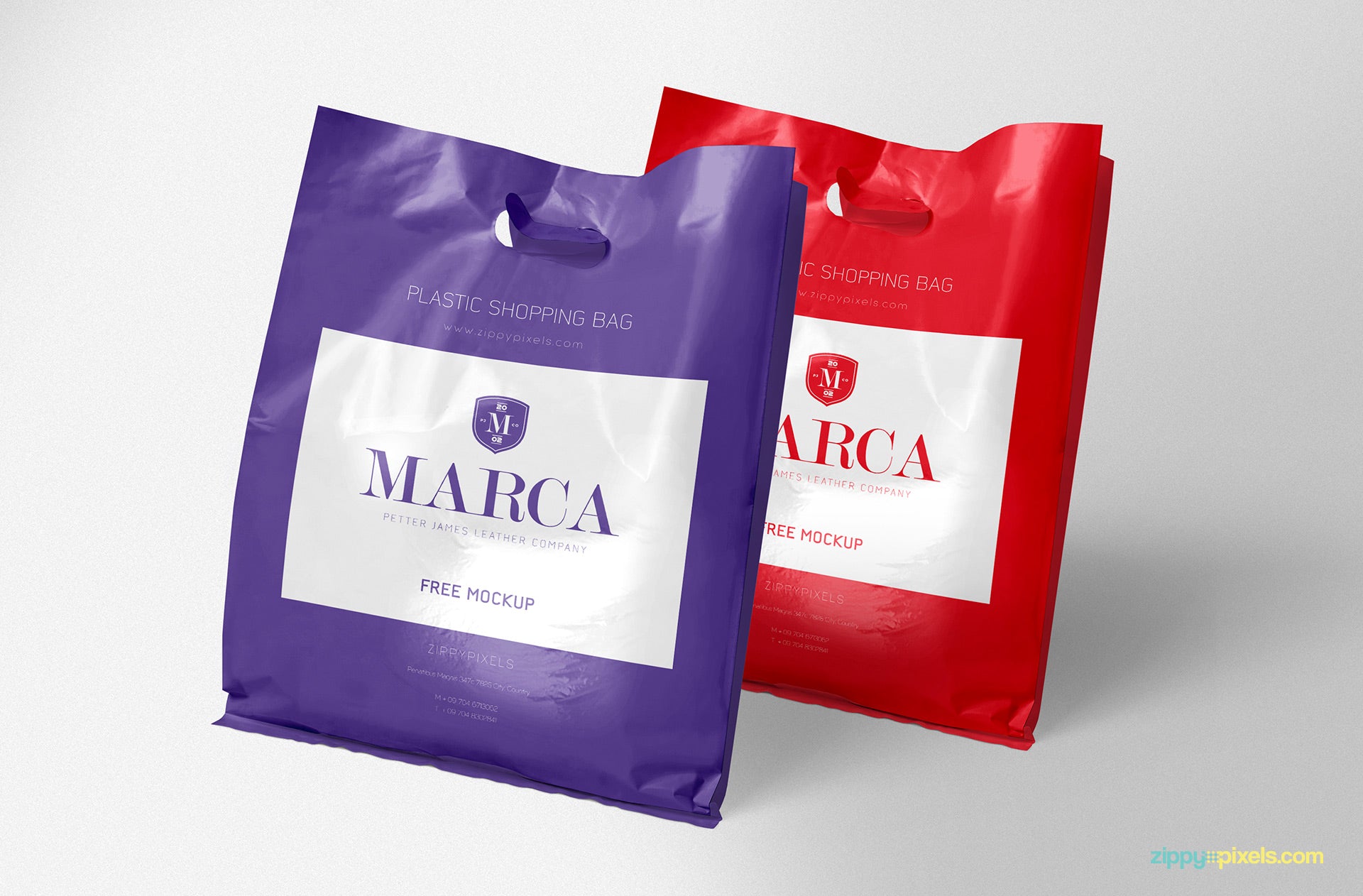 2 Size Free Paper Shopping Bags Mockup (PSD)