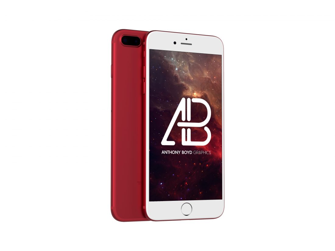 Free Product Red iPhone 7 Plus Mockup