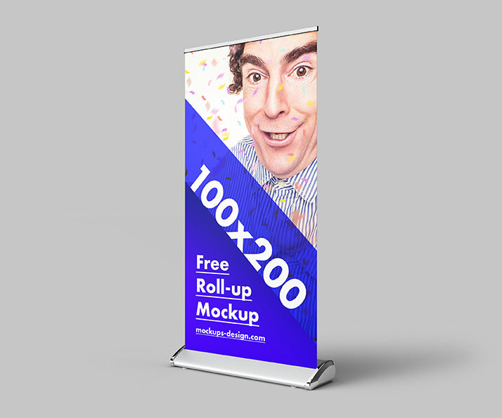 Free 3 x Roll-Up Advertisement Mockup or 100x200 cm