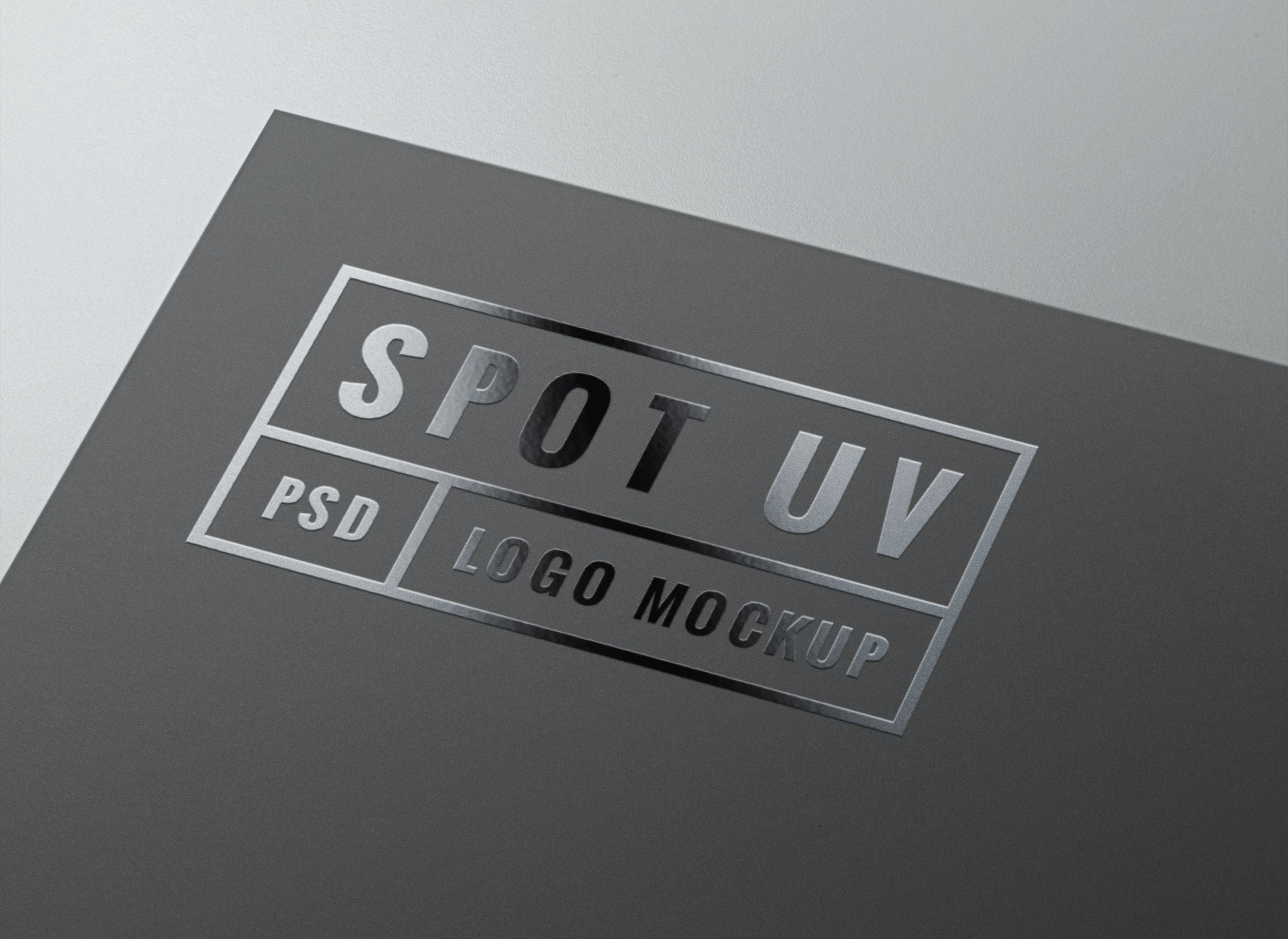 Free Silver Foil Logo PSD MockUp – CreativeBooster