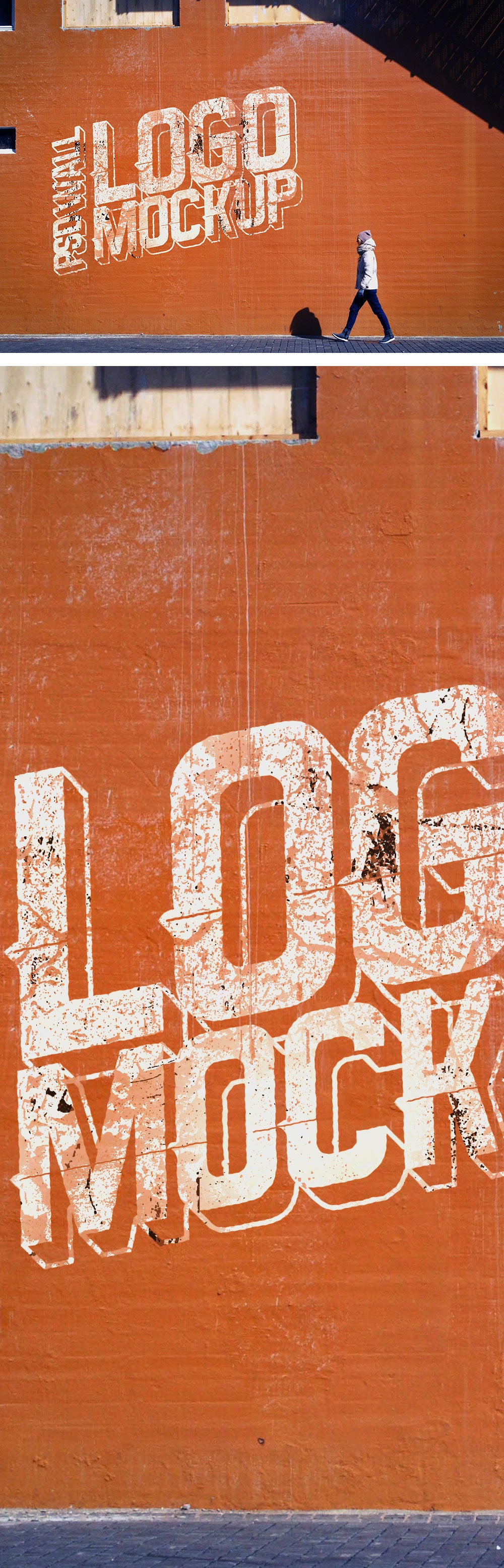 Free Street Wall Logo Mockup PSD