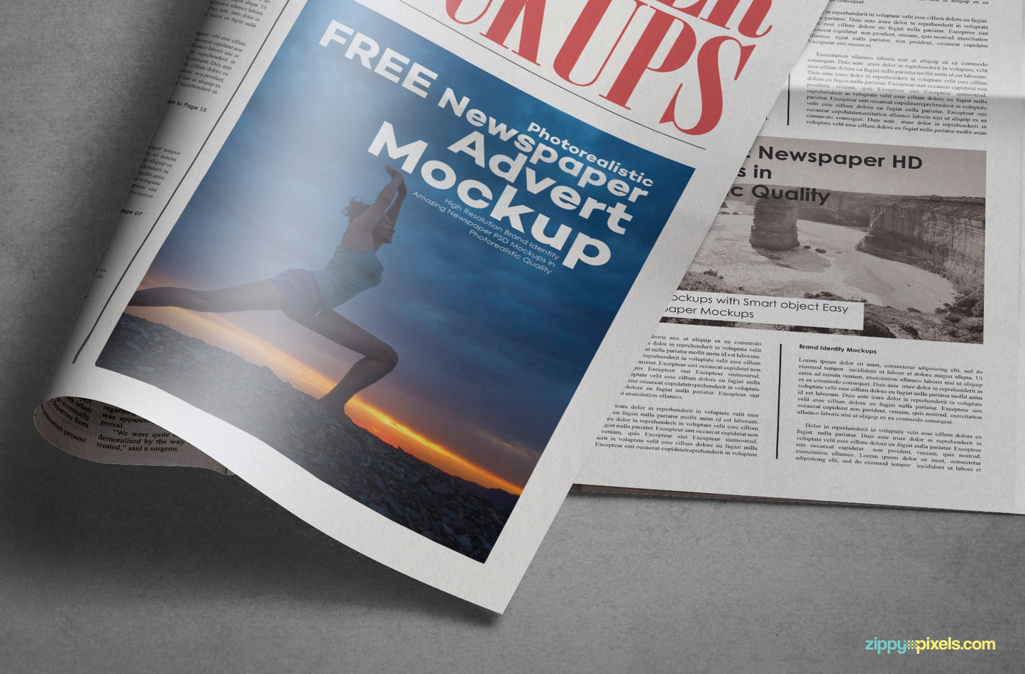 Free Tabloid Newspaper Mockup