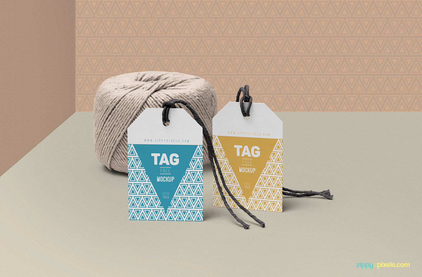 Free String Tag Mockup PSD