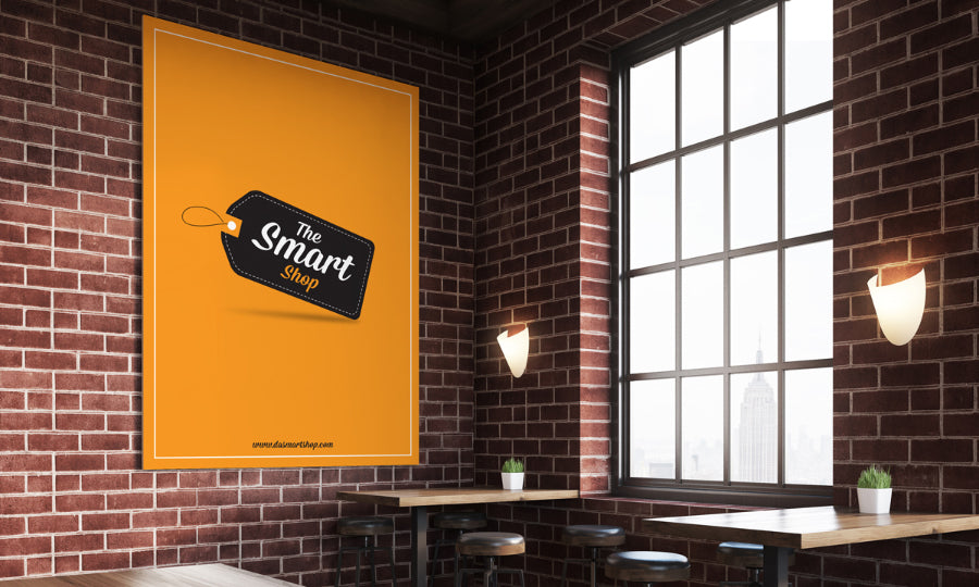 Free Restaurant Indoor Poster Advertisement Mockup