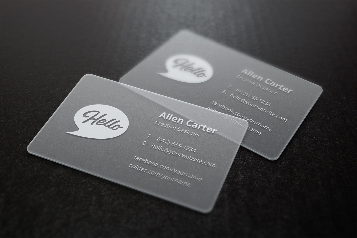 Free Translucent Business Cards MockUp