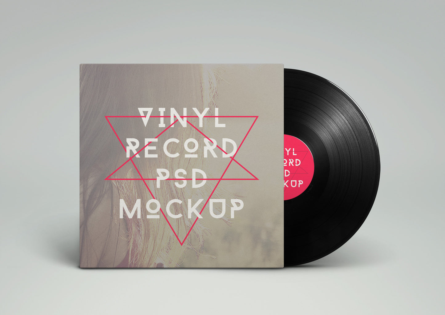 Free Vinyl Record PSD MockUp
