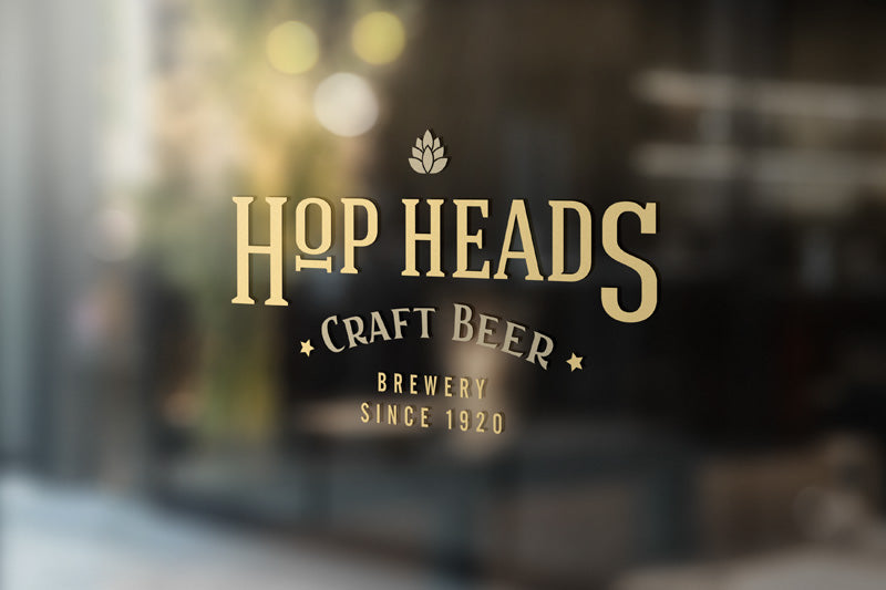 Free Business Store Window Logo Sign (Mockup)