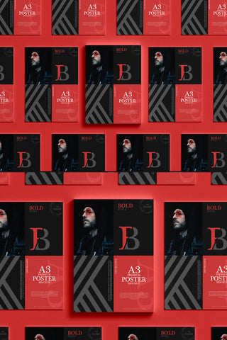 Free A3 Grid Poster Mockup Psd