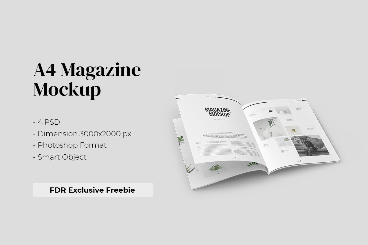 Free A4 Magazine Mockup