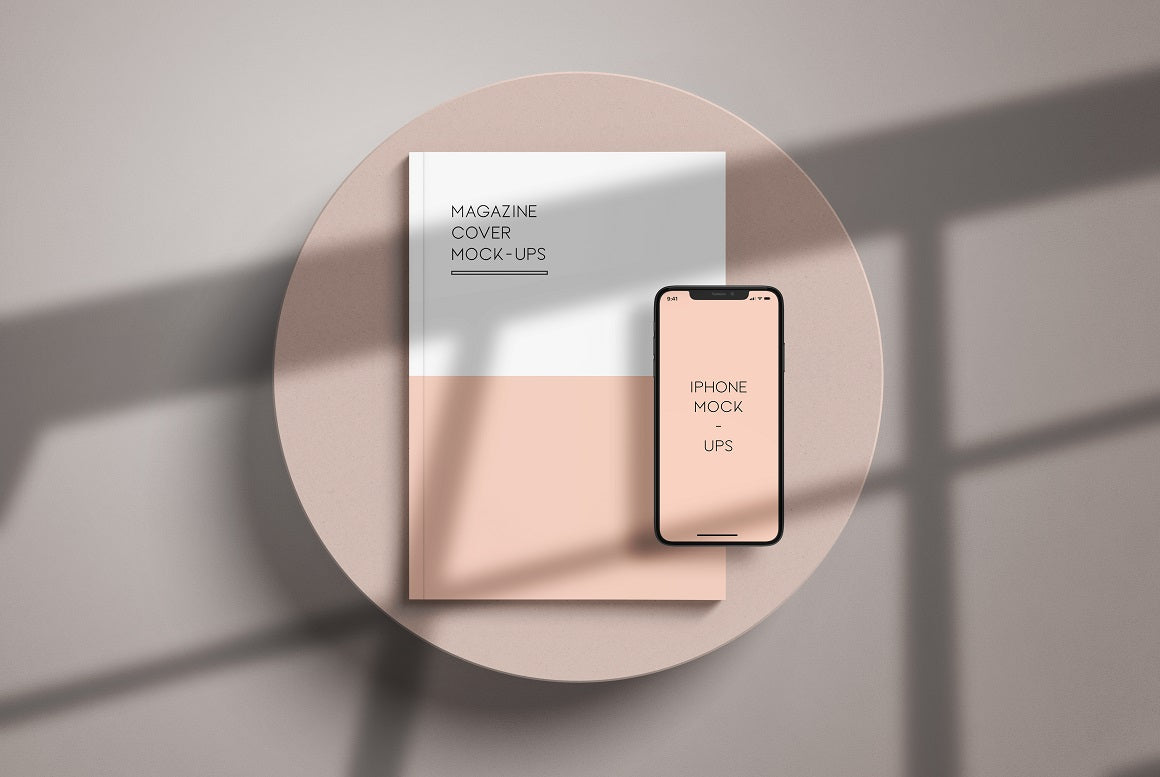 Free A4 Magazine With Iphone Mockup