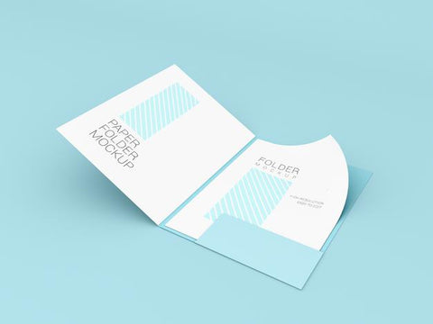 Free A4 Paper With Presentation Folder Mockup Psd