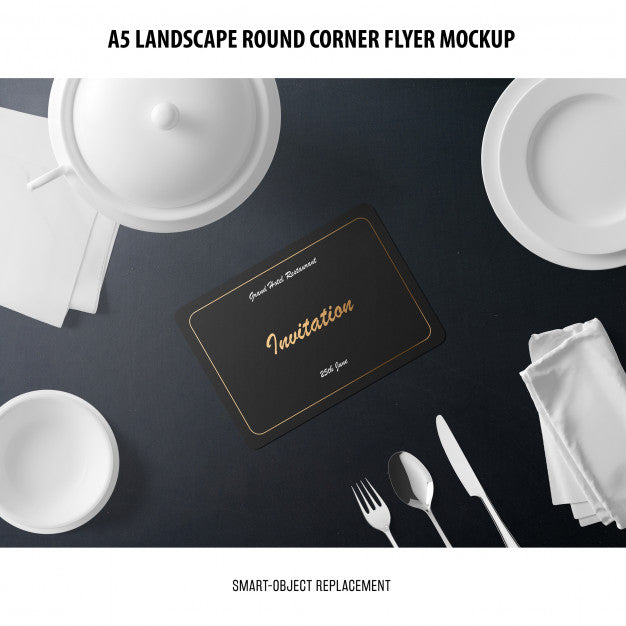 Free A5 Landscape Flyer Mockup Psd