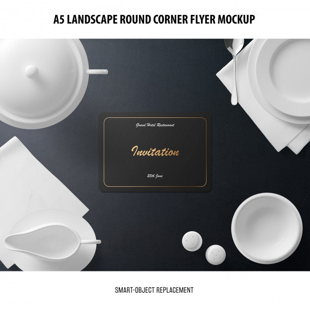 Free A5 Landscape Flyer Mockup Psd