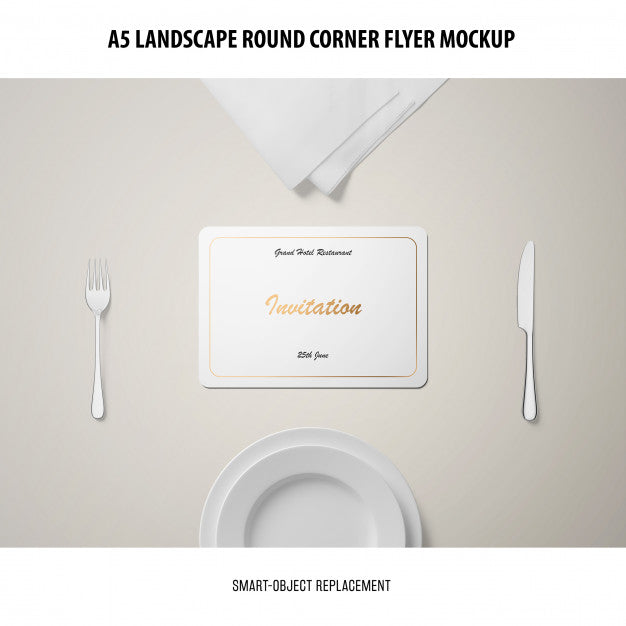 Free A5 Landscape Flyer Mockup Psd