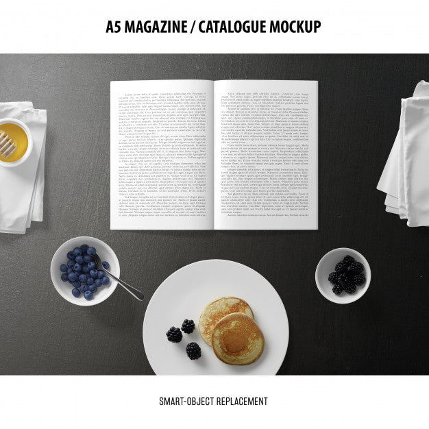 Free A5 Magazine Catalogue Mockup Psd