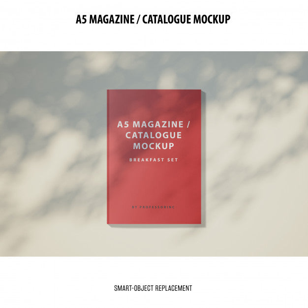 Free A5 Magazine Catalogue Mockup Psd