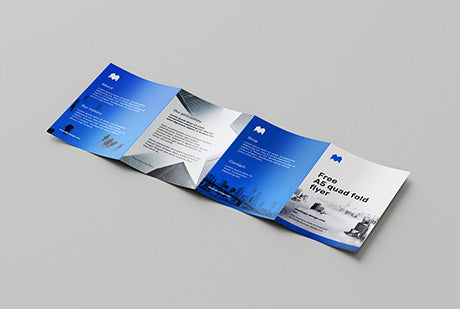 Free A5 Quad Fold Flyer Mockup