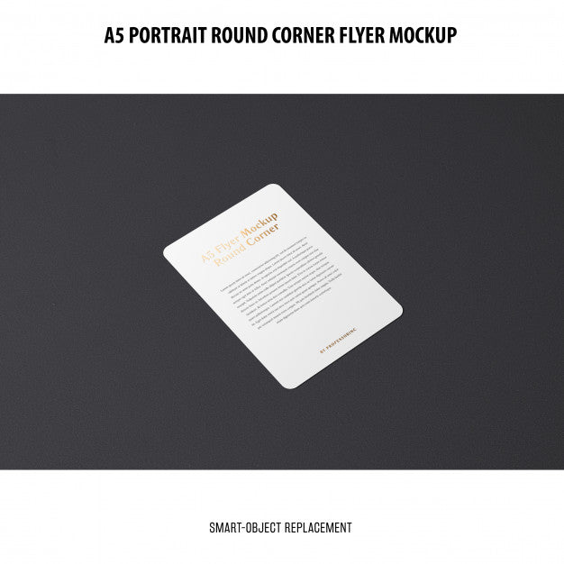 Free A5 Round Corner Flyer Mockup Psd