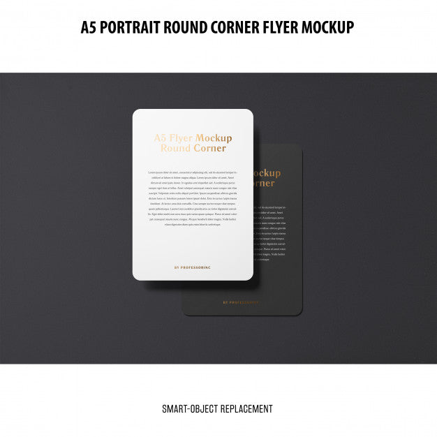 Free A5 Round Corner Flyer Mockup Psd