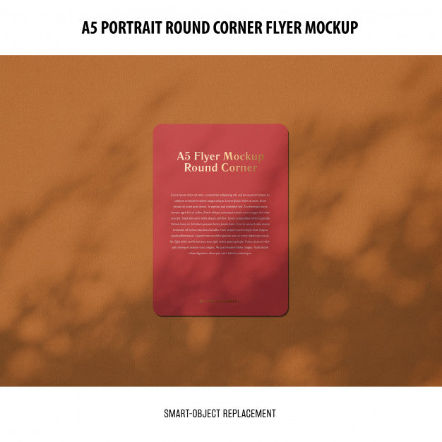 Free A5 Round Corner Flyer Mockup Psd