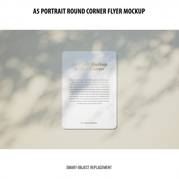 Free A5 Round Corner Flyer Mockup Psd