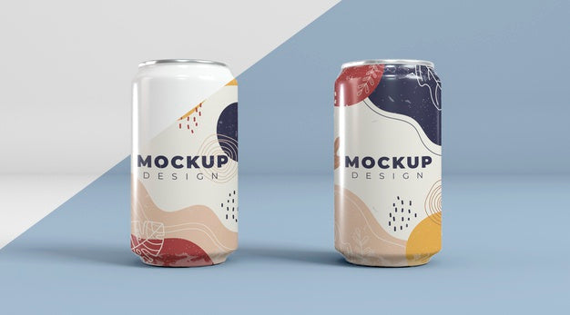 Free Abstract Can Packaging Concept Mock-Up Psd
