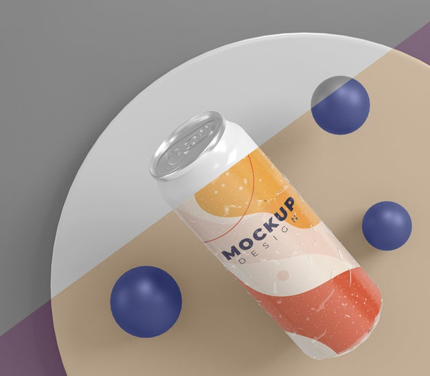 Free Abstract Can Packaging Mock-Up Psd