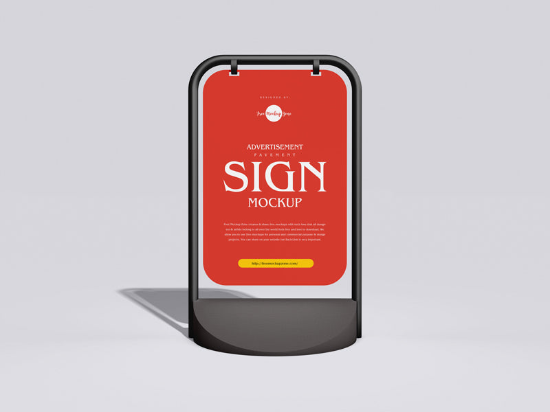 Free Advertisement Pavement Sign Mockup